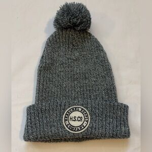 Herschel Supply Company Heather Gray Pom Cuffed Beanie